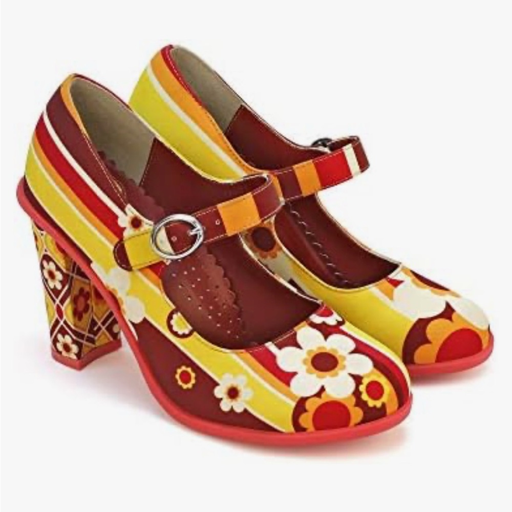 NEW! Hot Chocolate Design Retro Mary Jane Heels